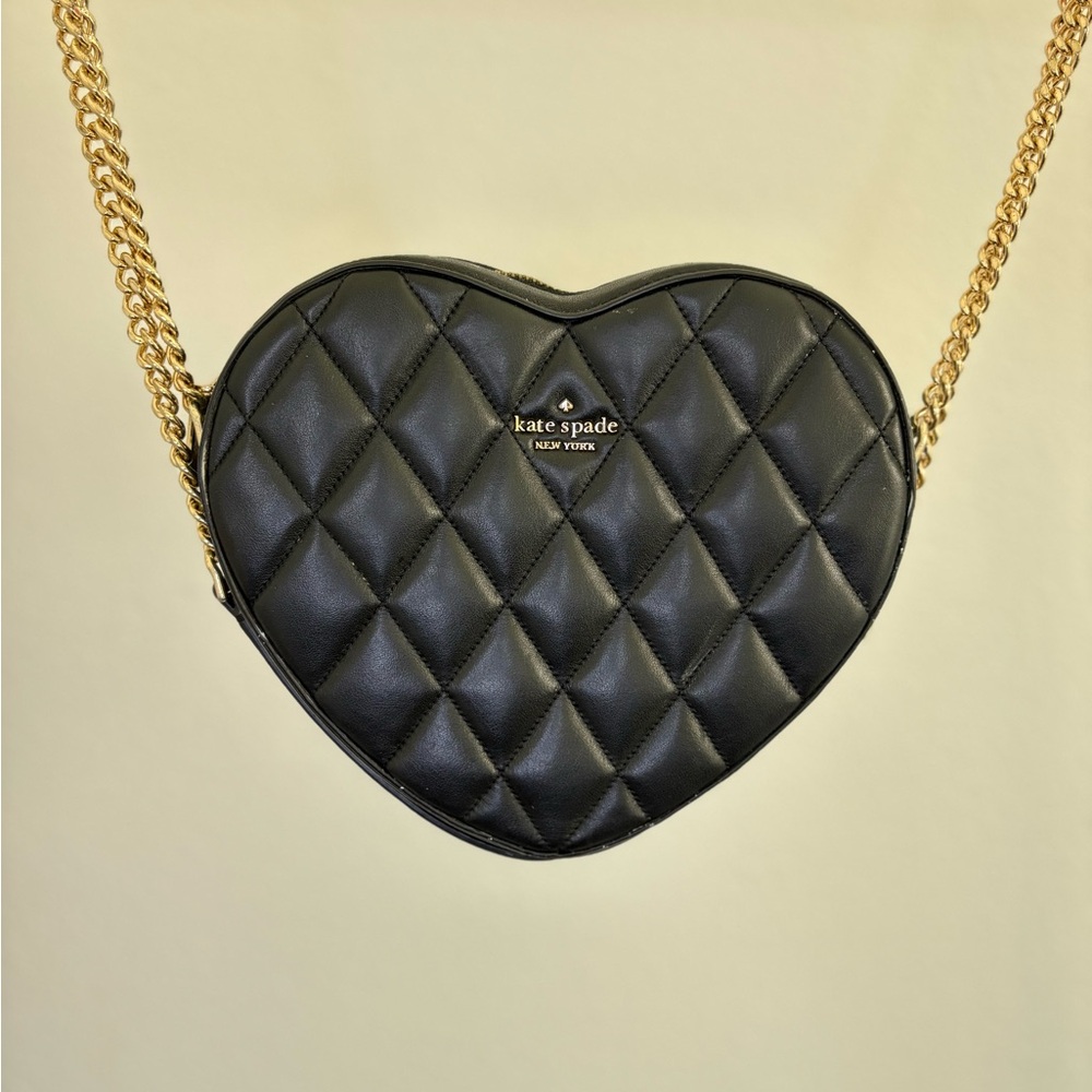 Kate Spade Black Heart-Shaped Quilted Bag